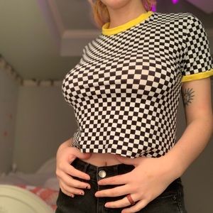 Checkerboard crop top